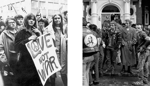 Hippies e punks eram considerados destruidores da moral e dos bons costumes, por isso entram para a lista de seguidores do diabo